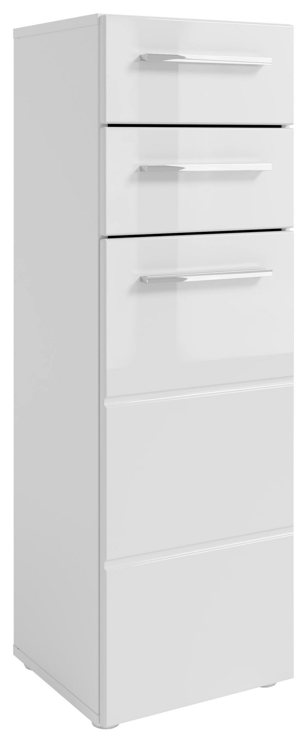 Mid.you Highboard Weiß, Weiß Hochglanz 34x104x31 cm
