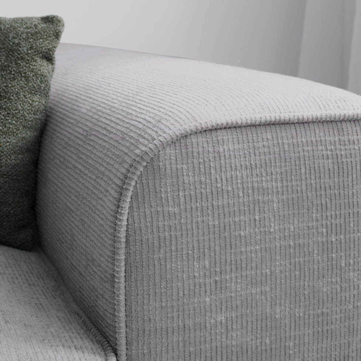 ECKSOFA in Plüsch Hellgrau  - Blaugrau/Hellgrau, Design, Kunststoff/Textil (152/288cm) - Xora
