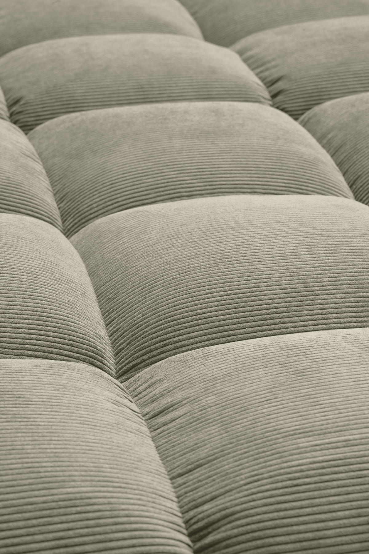 ECKSOFA Ottomane rechts, Eckteil  Sandfarben Feincord  - Sandfarben/Schwarz, Design, Holz/Textil (288/215cm) - Pure Home Lifestyle
