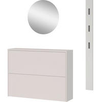 GARDEROBE 3-teilig  in 130/200/27 cm  - Kaschmir/Eichefarben, Design, Glas/Holzwerkstoff (130/200/27cm) - Livetastic