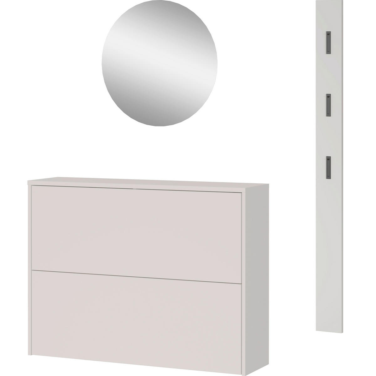 GARDEROBE 3-teilig  in 130/200/27 cm  - Kaschmir/Eichefarben, Design, Glas/Holzwerkstoff (130/200/27cm) - Livetastic