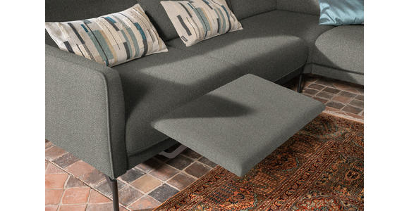 ECKSOFA in Flachgewebe, Struktur Graubraun  - Anthrazit/Graubraun, Design, Textil/Metall (254/230cm) - Ambiente