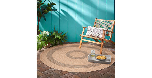 OUTDOORTEPPICH 80/80 cm Comilla Schwarz, Beige  - Beige/Schwarz, Basics, Textil (80/80cm) - Novel