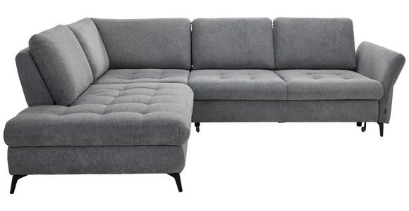 ECKSOFA in Chenille Grau  - Schwarz/Grau, Natur, Textil/Metall (233/288cm) - Valnatura