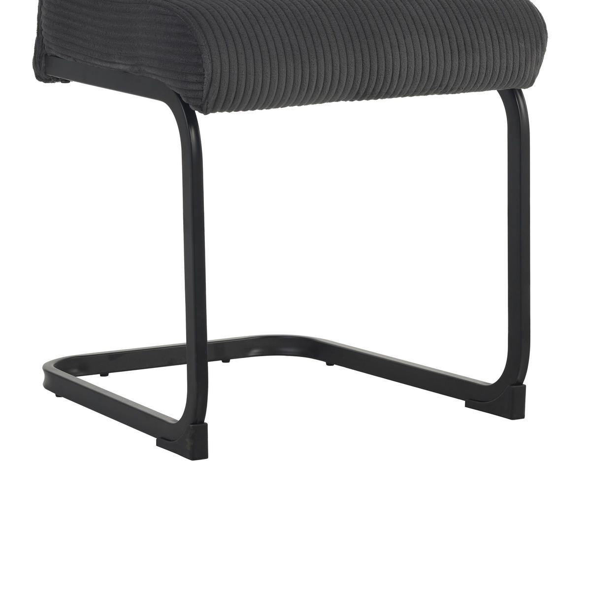 SCHWINGSTUHL  in Eisen Cord  - Anthrazit/Schwarz, Design, Textil/Metall (43/97/57cm) - home24