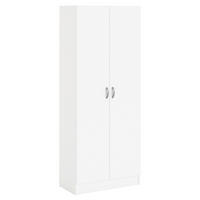 DREHTÜRENSCHRANK 69,2/170,4/34,6 cm,  in Weiß, 2-türig  - Silberfarben/Weiß, Basics, Holzwerkstoff/Metall (69,2/170,4/34,6cm) - MID.YOU