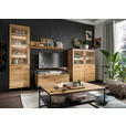 VITRINE in massiv Wildeiche Schwarz, Wildeiche  - Wildeiche/Schwarz, Design, Glas/Holz (60/197/39cm) - Linea Natura