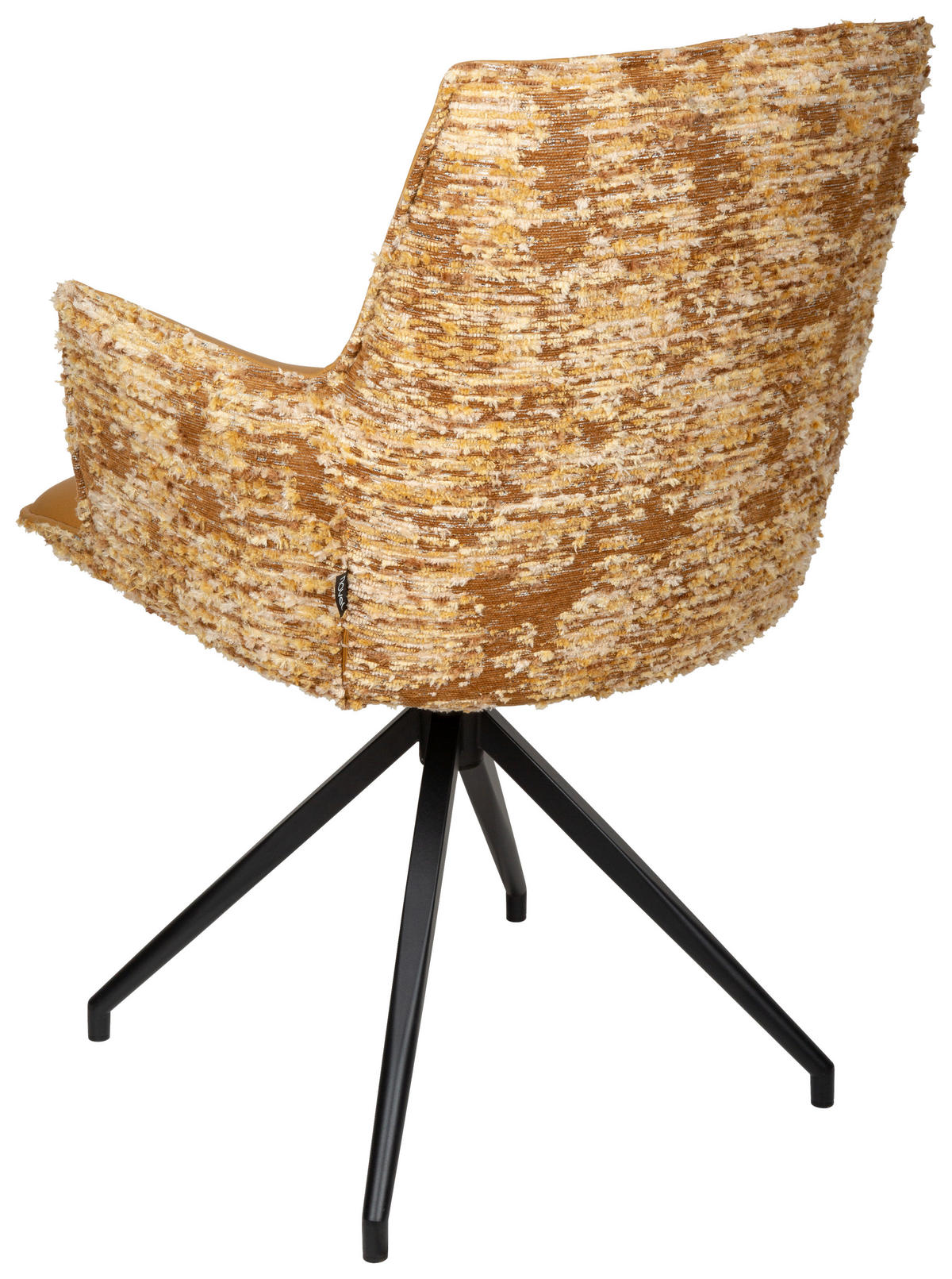 ARMLEHNSTUHL  in Eisen Jacquard, Mikrofaser  - Cognac/Schwarz, Design, Textil/Metall (59/89,5/63cm) - Novel
