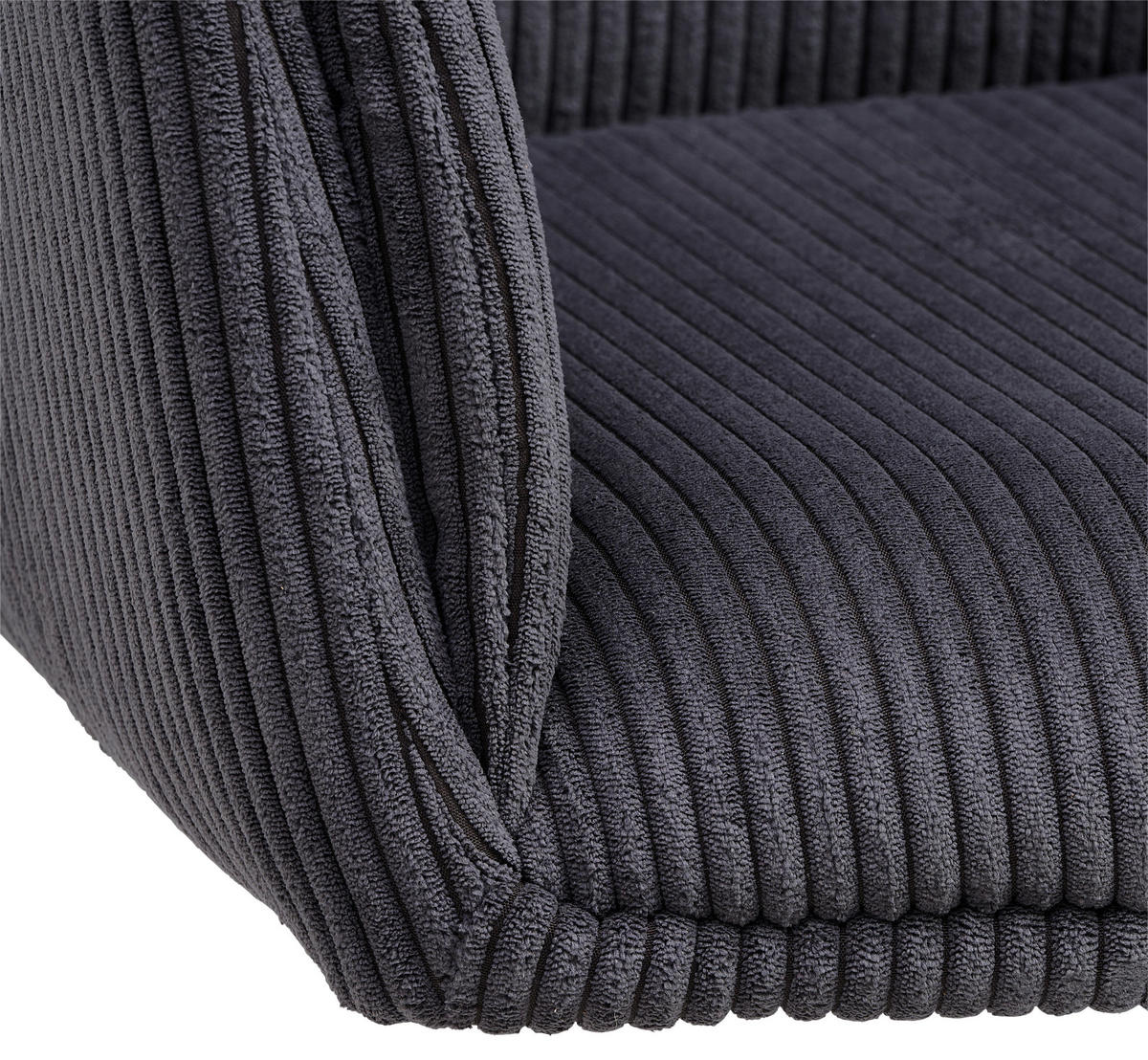 ARMLEHNSTUHL  in Eisen Cord  - Anthrazit/Schwarz, MODERN, Textil/Metall (65/90/62cm) - MID.YOU