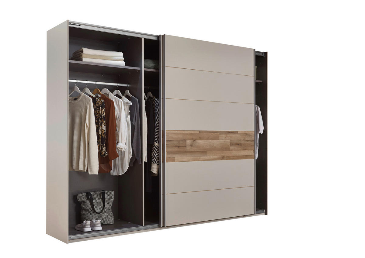  SCHWEBETÜRENSCHRANK 270/210/60 cm 2-türig  - Champagner/Eichefarben, Modern, Holzwerkstoff/Metall (270/210/60cm) - MID.YOU