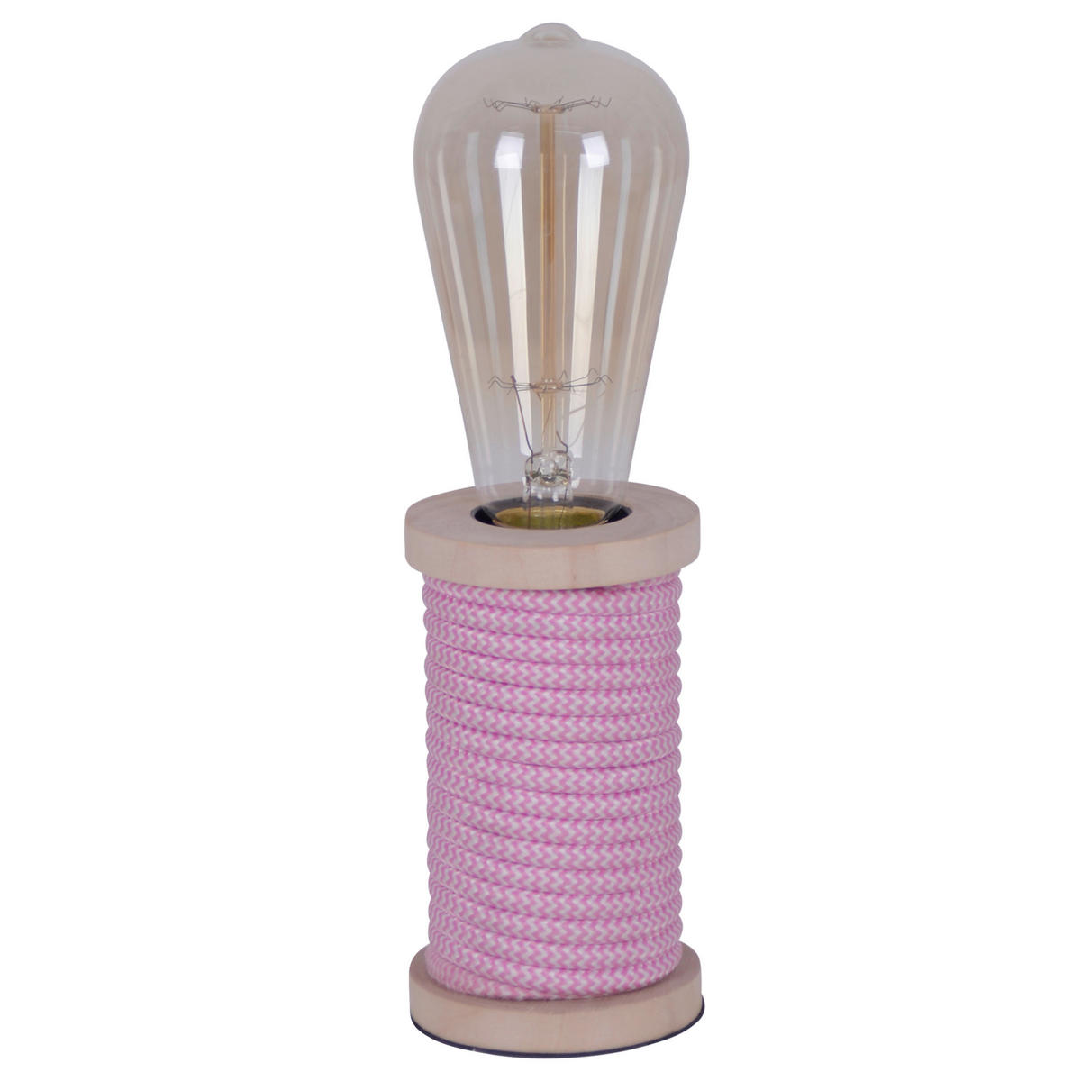 TISCHLEUCHTE 7/12 cm   - Pink/Naturfarben, Design, Holz/Textil (7/12cm) - Näve