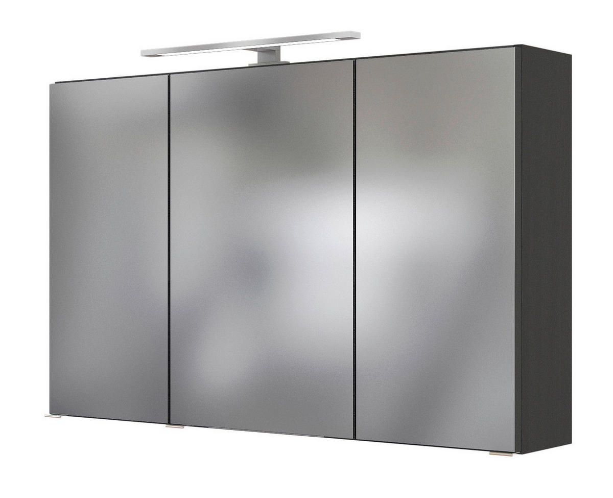 BADEZIMMER  in 100 cm  - Eichefarben/Silberfarben, Basics, Holzwerkstoff/Stein (100cm) - Held