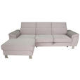 ECKSOFA in Cord Hellgrau  - Silberfarben/Hellgrau, Design, Textil/Metall (167/250cm) - Xora