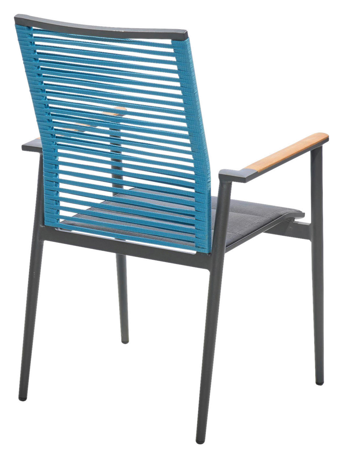 STAPELSESSEL Aluminium Anthrazit, Blau, Schwarz  - Blau/Anthrazit, Design, Holz/Textil (61/94/66cm) - Musterring