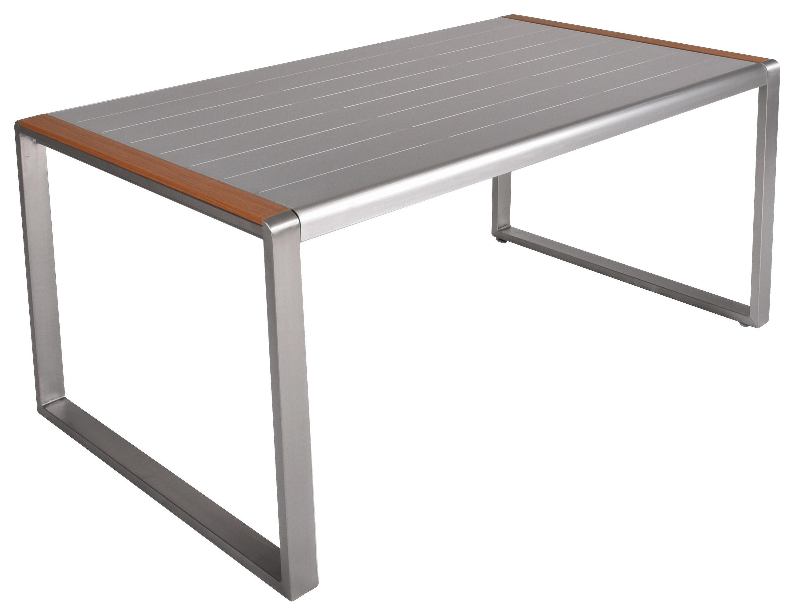 GARTENTISCH Metall, Kunststoff, Glas Grau, Hellbraun rechteckig  - Hellbraun/Grau, MODERN, Glas/Kunststoff (160/90/74cm) - Gardenson