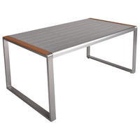 GARTENTISCH 160/90/74 cm Metall, Kunststoff, Glas rechteckig  - Hellbraun/Grau, MODERN, Glas/Kunststoff (160/90/74cm) - Gardenson
