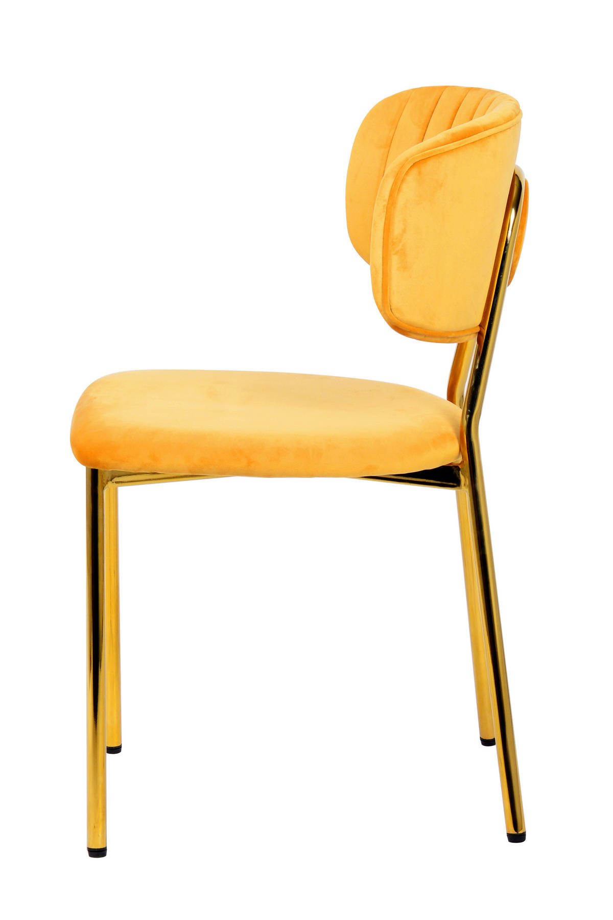 SADA STOLIČIEK 2 kus - oranžová/zlatá, Modern, kov/textil (47/80/51cm) - MID.YOU