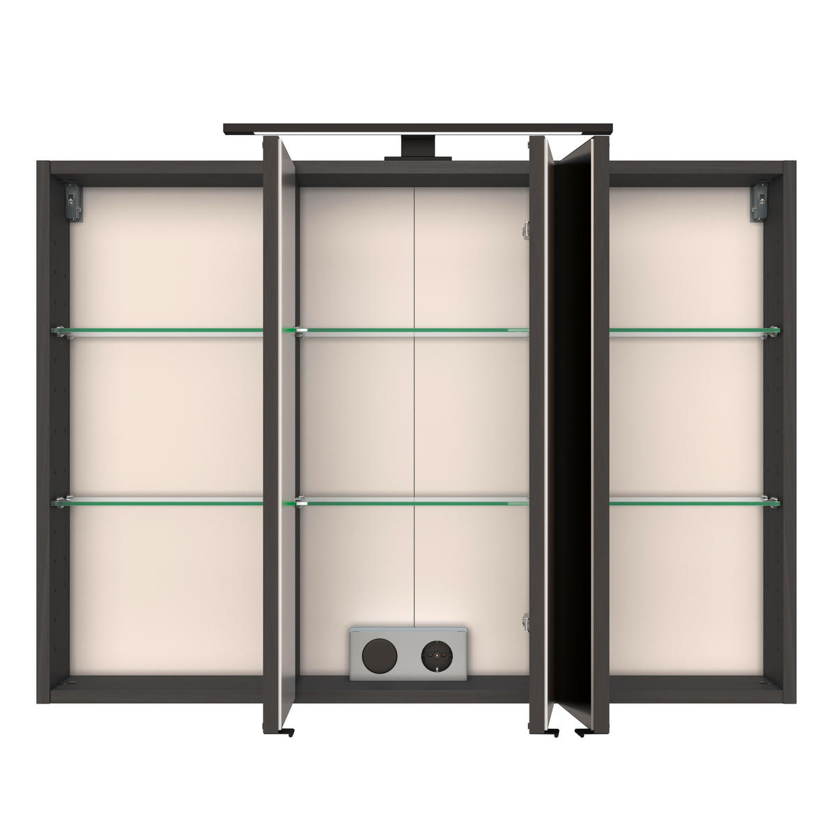 BADEZIMMER  in 90 cm  - Eiche Wotan/Graphitfarben, KONVENTIONELL, Glas/Keramik (90cm) - Xora