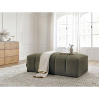 HOCKER ANNECY Bouclé Grün  - Schwarz/Grün, MODERN, Kunststoff/Textil (146/45/68cm)
