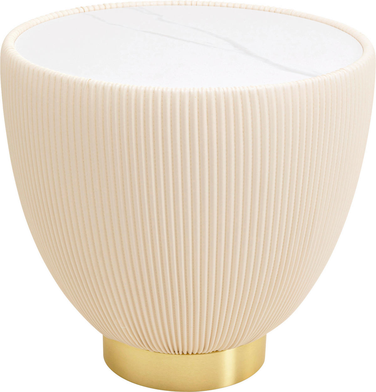 BEISTELLTISCH 47/47/45 cm Weiß, Goldfarben rund  - Goldfarben/Weiß, Design, Keramik/Holzwerkstoff (47/47/45cm) - Kare-Design