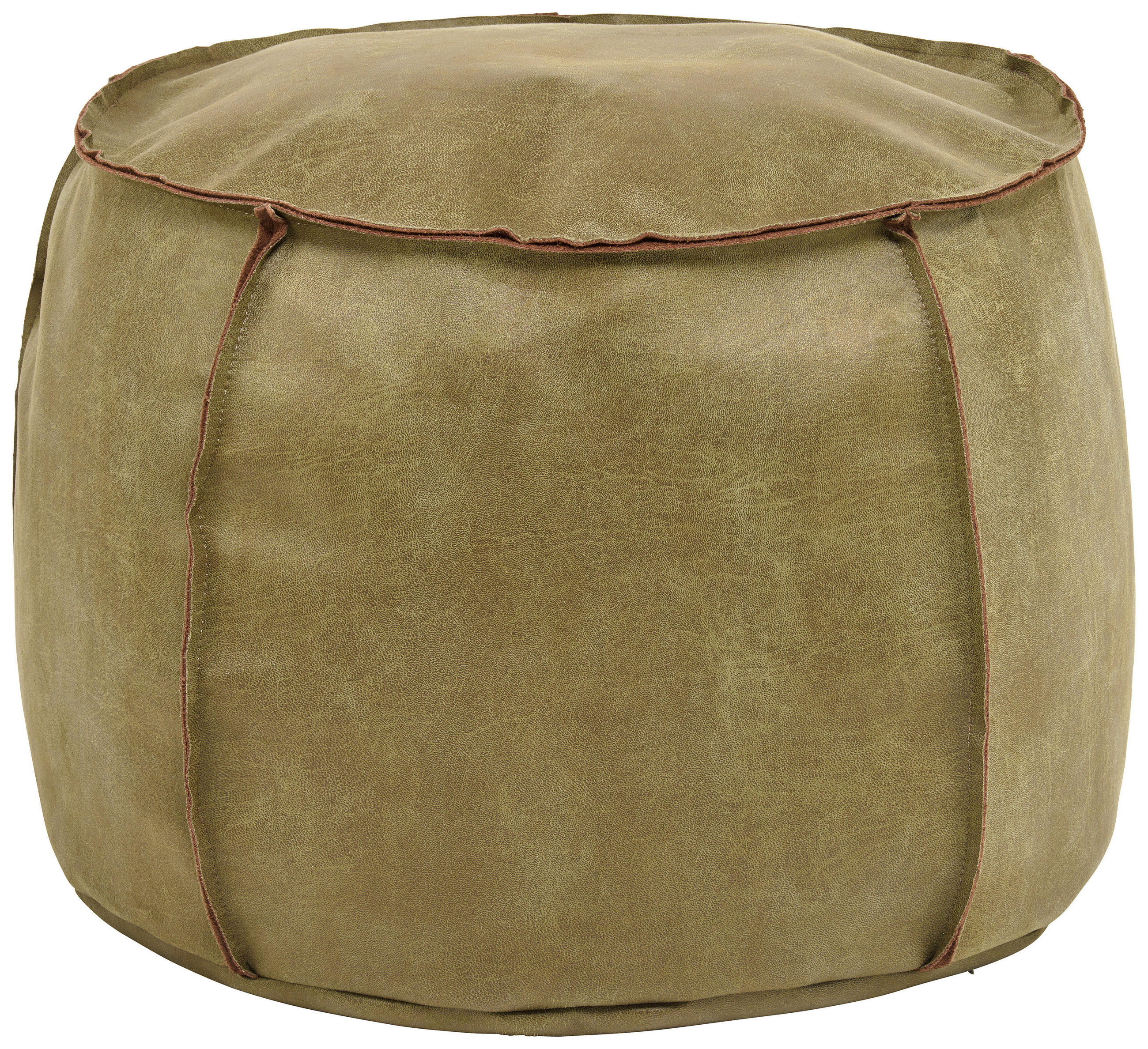 HOCKER in Textil, Leder Grün  - Grün, MODERN, Leder/Textil (60/36/60cm)