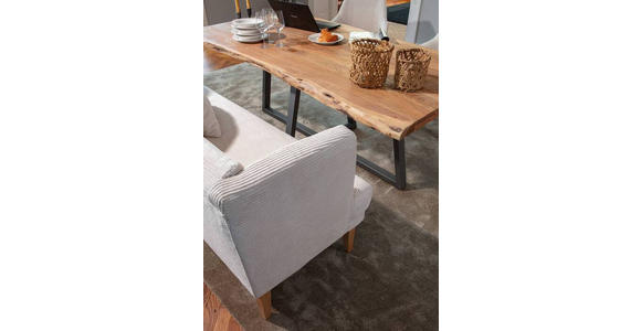 SITZBANK in Textil Creme, Weiß, Eichefarben  - Eichefarben/Creme, Design, Holz/Textil (190/83/70cm) - Landscape