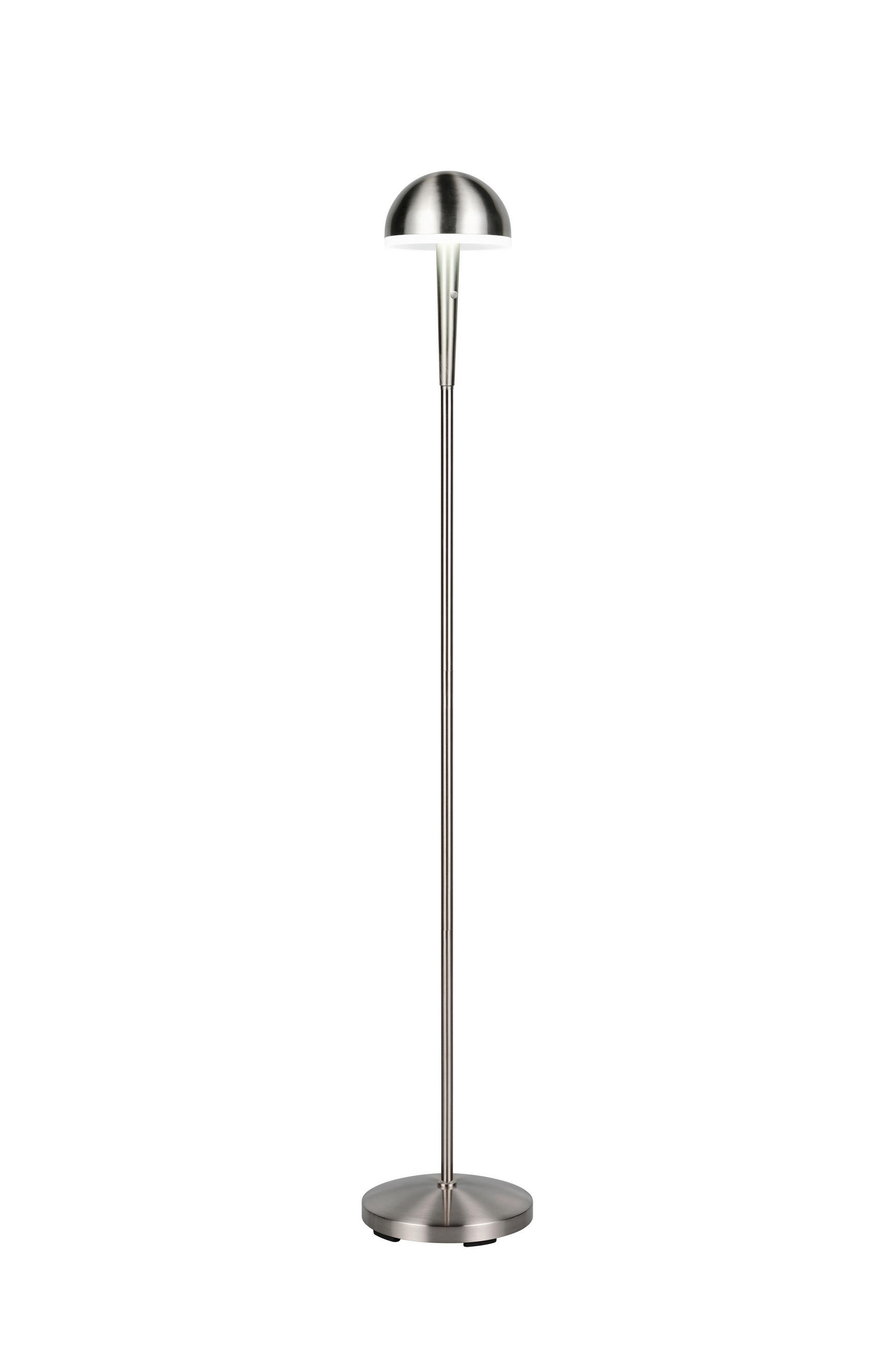 LED-STEHLEUCHTE - Weiss/Nickelfarben, Basics, Kunststoff/Metall (22/130,5cm)