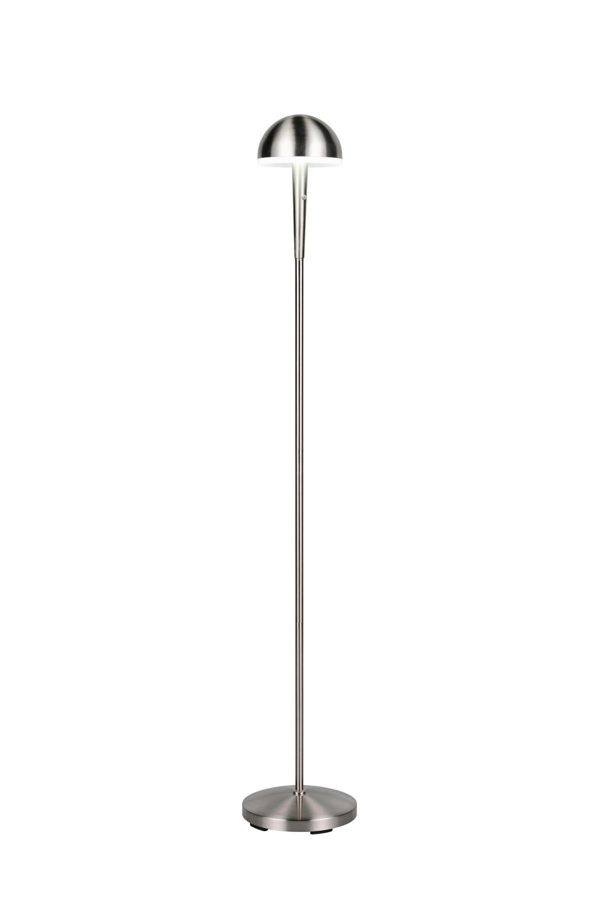 LED-STEHLEUCHTE - Weiss/Nickelfarben, Basics, Kunststoff/Metall (22/130,5cm)