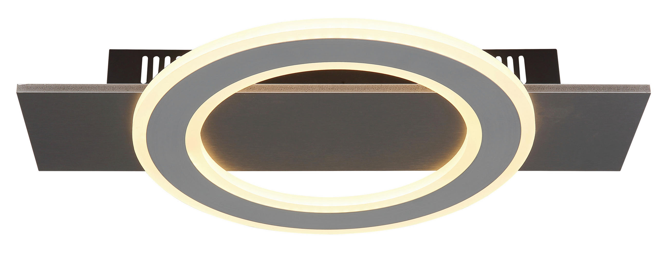 LED-DECKENLEUCHTE 44/29/5,5 cm   - Anthrazit/Opal, Design, Kunststoff/Metall (44/29/5,5cm) - Globo