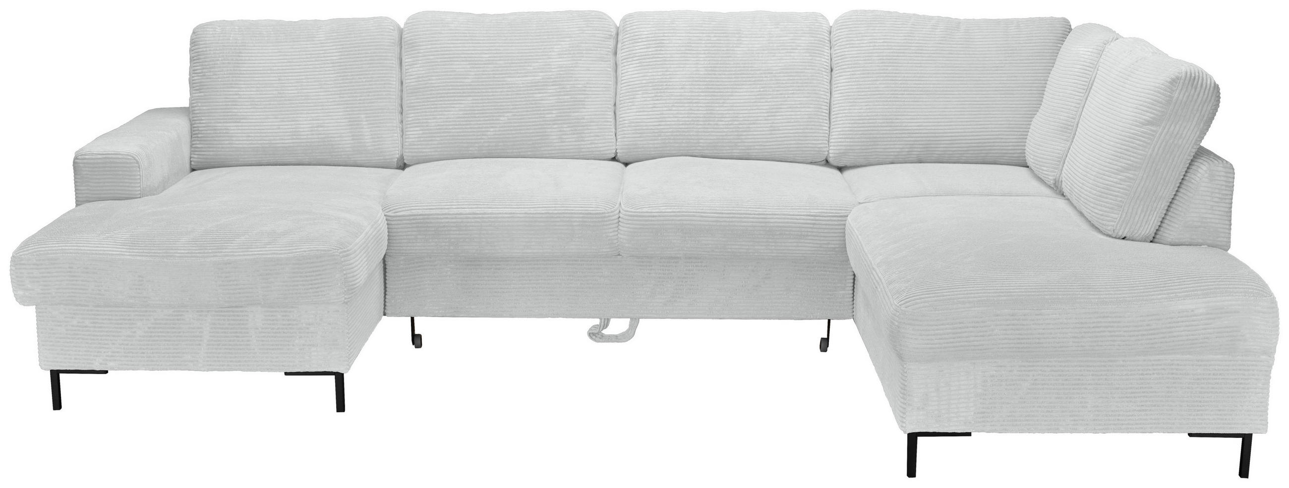WOHNLANDSCHAFT Naturfarben Cord  - Schwarz/Naturfarben, KONVENTIONELL, Textil/Metall (148/303/197cm) - Carryhome