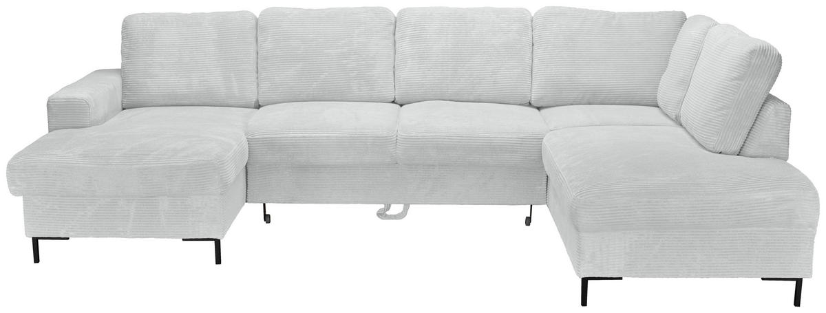 WOHNLANDSCHAFT Naturfarben Cord  - Schwarz/Naturfarben, KONVENTIONELL, Textil/Metall (148/303/197cm) - Carryhome