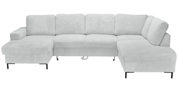 WOHNLANDSCHAFT Naturfarben Cord  - Schwarz/Naturfarben, KONVENTIONELL, Textil/Metall (148/303/197cm) - Carryhome