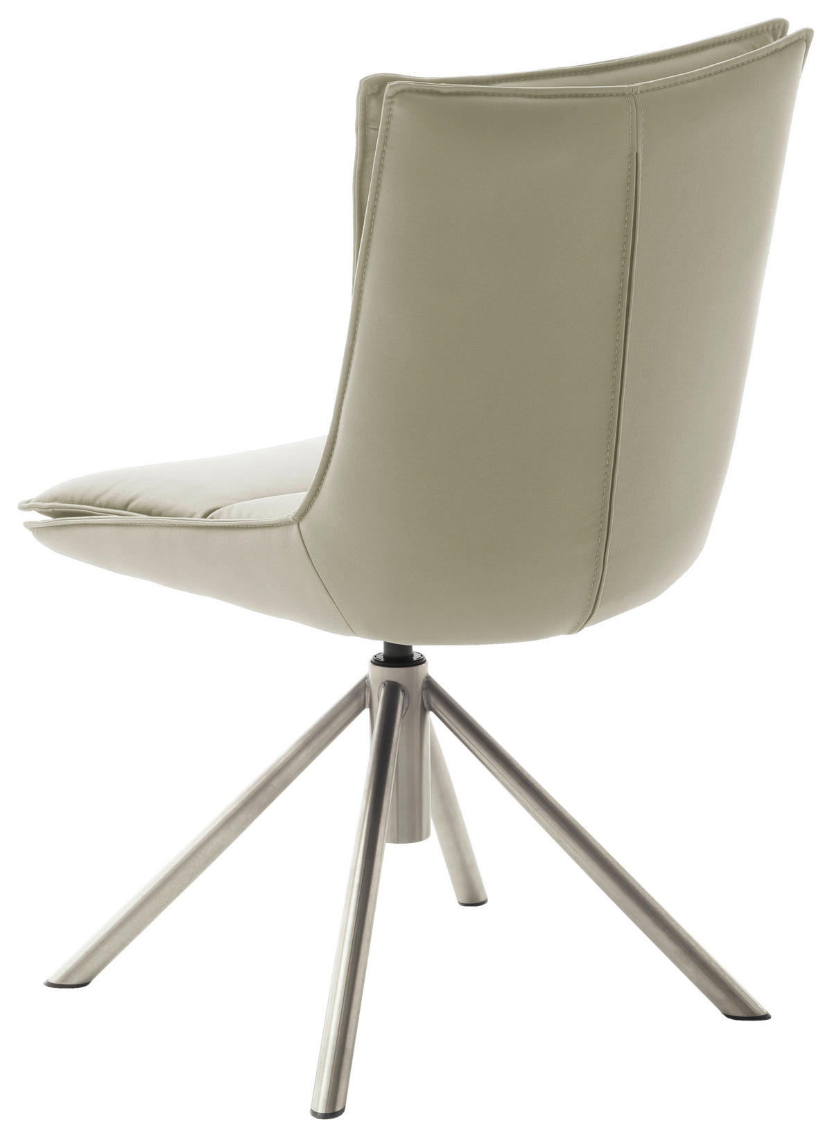 STUHL drehbar beschichtet Edelstahlfarben, Cappuccino  - Edelstahlfarben/Cappuccino, Design, Textil/Metall (49/90/65cm) - Novel