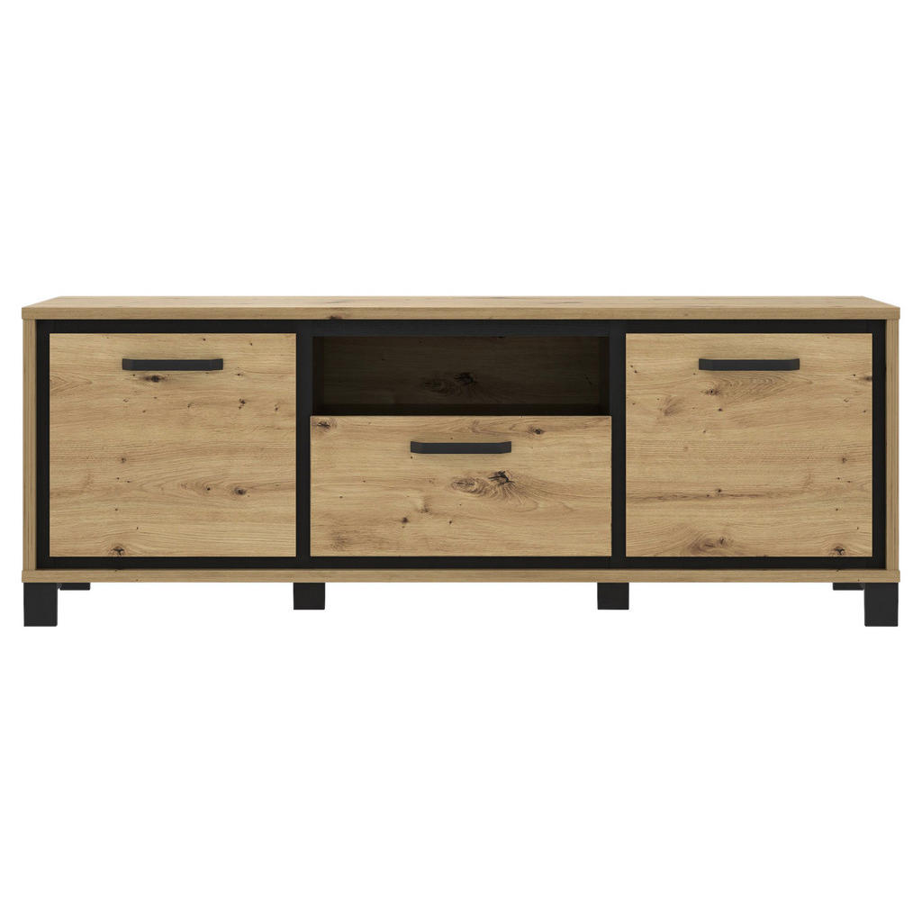 Tv-element Trondheim B: 158,4 Cm Eiche Dekor/schwarz