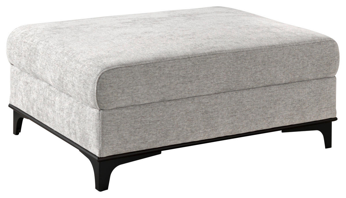 ECKSOFA in Webstoff Grau  - Schwarz/Grau, Design, Textil/Metall (314/211cm) - Stylife