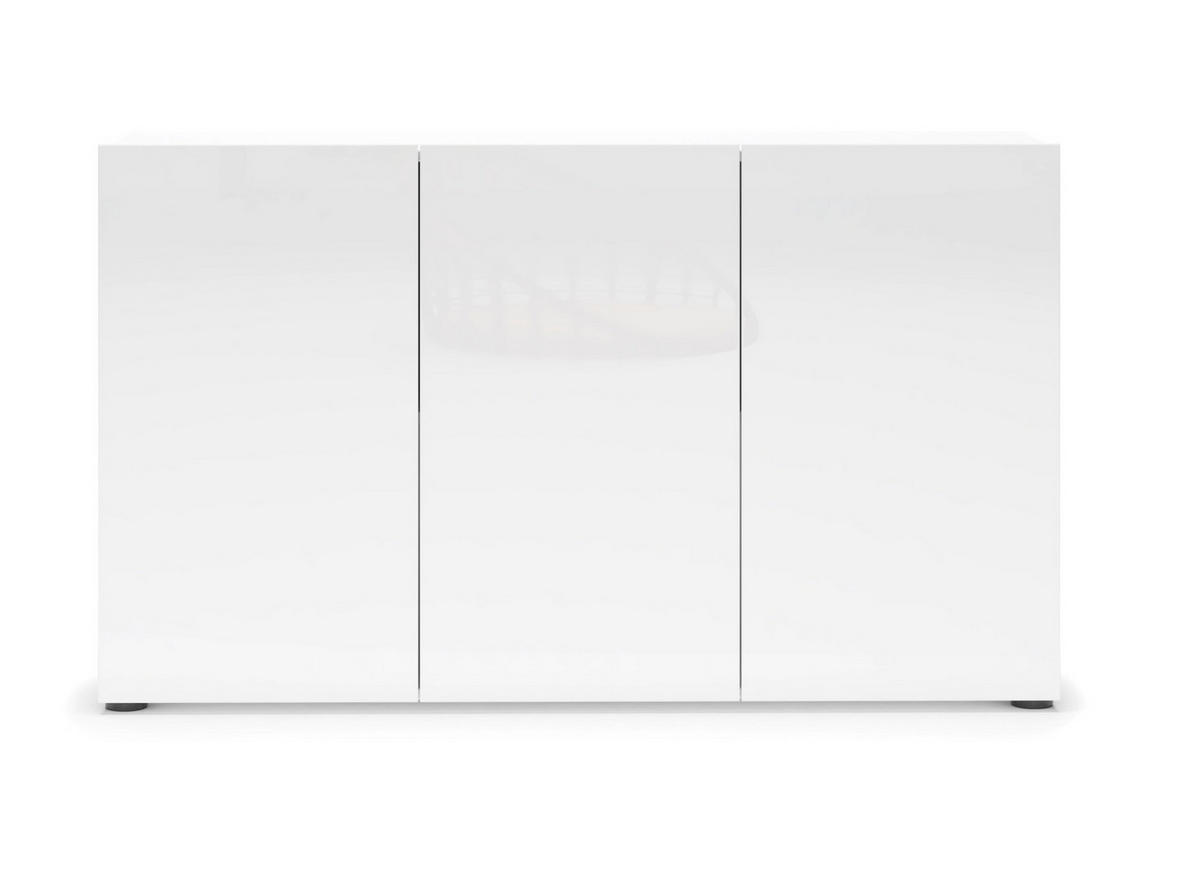 SIDEBOARD 135/79/38 cm  in Weiß Hochglanz  - Weiß Hochglanz/Schwarz, Design, Holzwerkstoff/Kunststoff (135/79/38cm) - home24