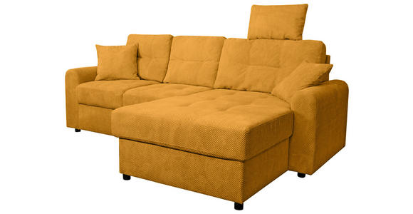ECKSOFA Currygelb Chenille - Currygelb/Schwarz, KONVENTIONELL, Kunststoff/Textil (232/153cm) - Carryhome