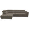 ECKSOFA in Chenille Hellbraun  - Chromfarben/Hellbraun, Design, Textil (207/301cm) - Xora