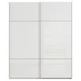 SCHWEBETÜRENSCHRANK 162/223/68 cm 2-türig Weiß  - Alufarben/Weiß, KONVENTIONELL, Glas/Holzwerkstoff (162/223/68cm) - Novel