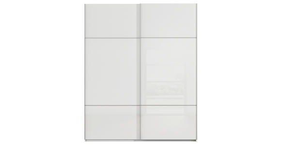 SCHWEBETÜRENSCHRANK 162/223/68 cm 2-türig Weiß - Alufarben/Weiß, KONVENTIONELL, Glas/Holzwerkstoff (162/223/68cm) - Novel