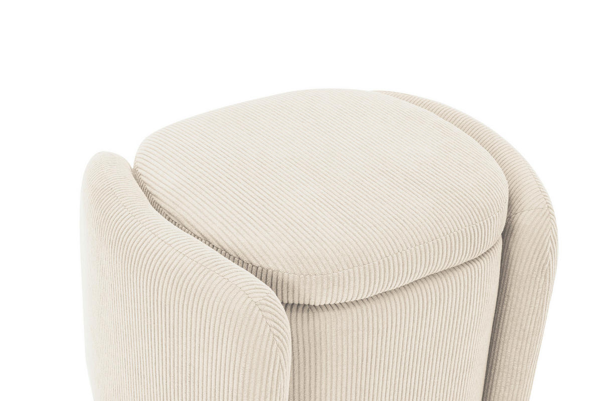 HOCKER in Textil Beige  - Beige/Schwarz, Design, Kunststoff/Textil (57/47/42cm) - P & B