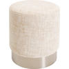 HOCKER in Textil Silberfarben, Beige  - Beige/Silberfarben, KONVENTIONELL, Textil/Metall (39/47/39cm) - Kare-Design