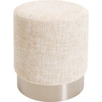 HOCKER Webstoff Silberfarben, Beige  - Beige/Silberfarben, KONVENTIONELL, Textil/Metall (39/47/39cm) - Kare-Design