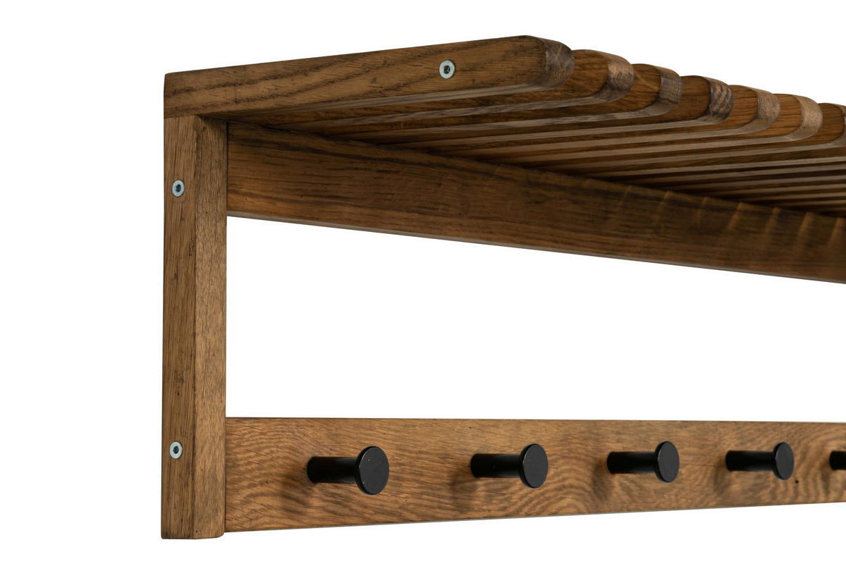 Cuier Cu Montare Pe Perete - culoare lemn stejar, Natur, lemn/metal (80/20/20cm) - Linea Natura