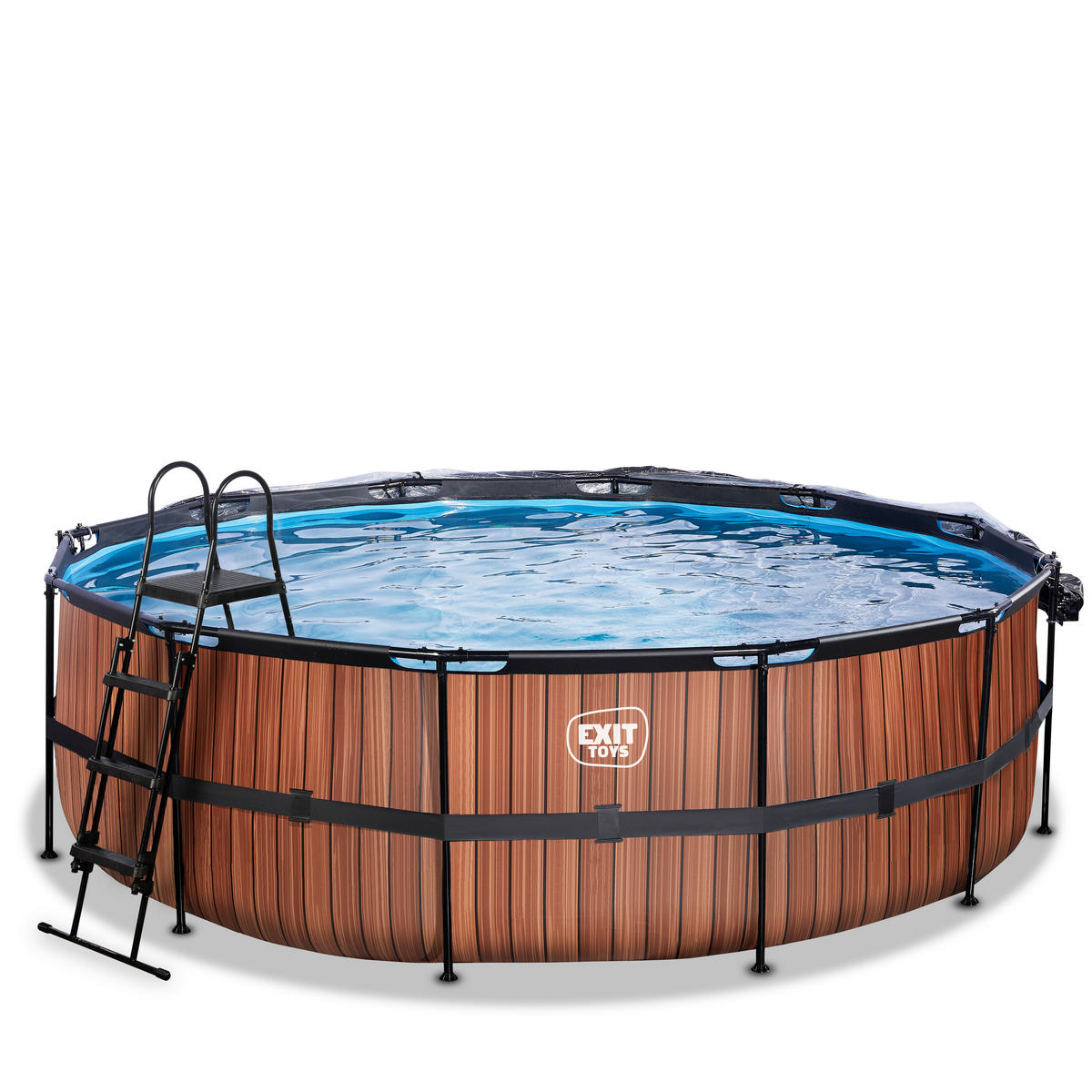 POOL-SET 450/122 cm  - Braun, KONVENTIONELL, Kunststoff (450/122cm) - EXIT Toys