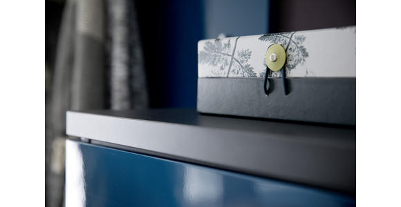 GARDEROBE 5-teilig in 222/201/35 cm - Anthrazit/Petrol, Design, Glas/Holzwerkstoff (222/201/35cm) - Moderano
