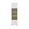VITRINE in Eichefarben, Weiß  - Eichefarben/Schwarz, Design, Glas/Holzwerkstoff (48/180/38cm) - MID.YOU