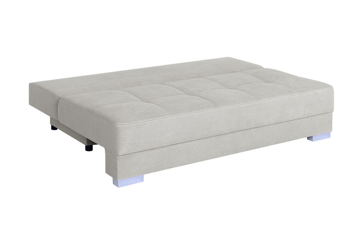 SCHLAFSOFA  mit Webstoff Creme  - Chromfarben/Creme, Design, Kunststoff/Textil (200/90/110cm) - P & B