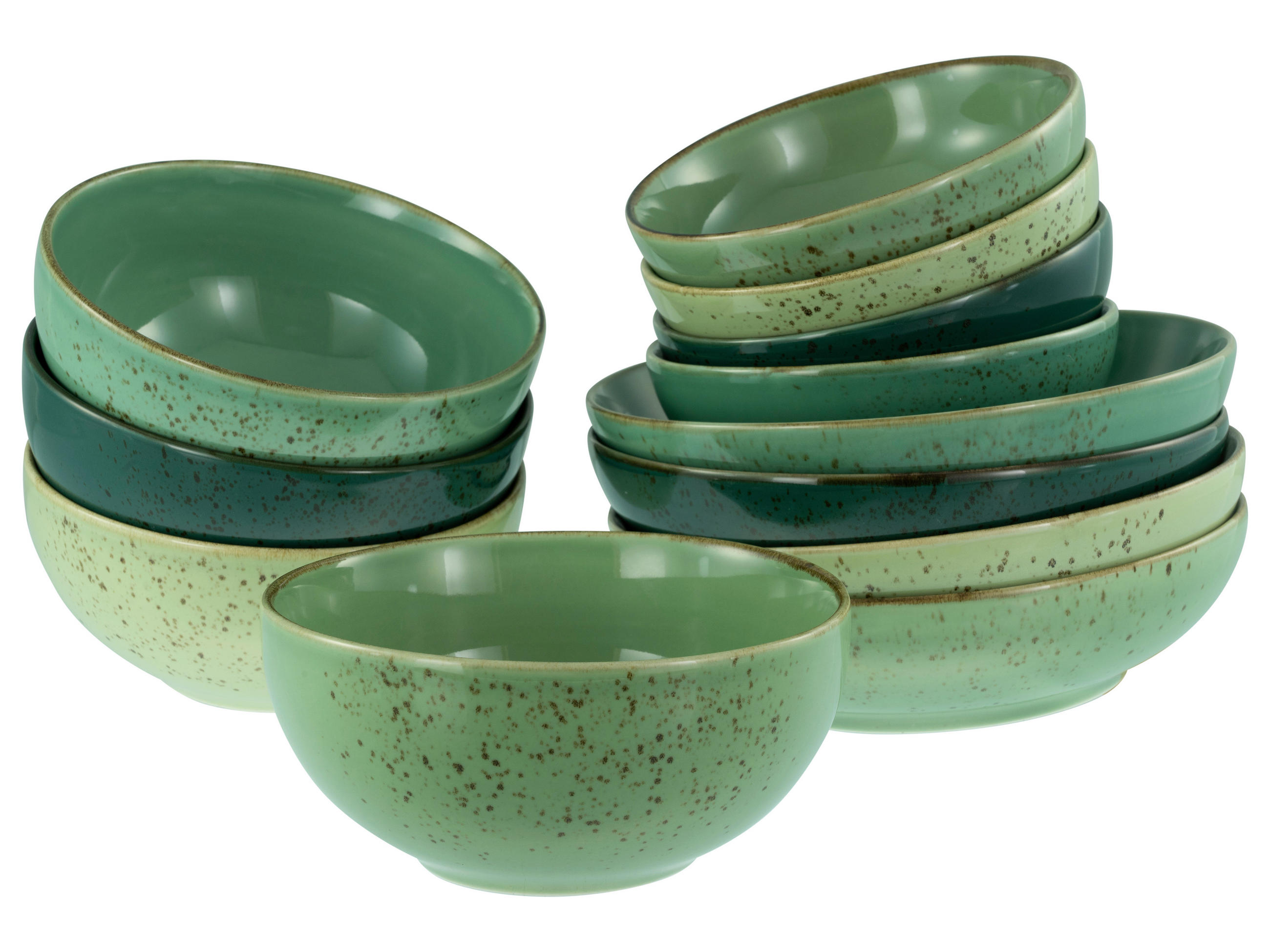 SKÅLSET Nature Collection Green Life 12 delar  - grön, Basics, keramik - Creatable