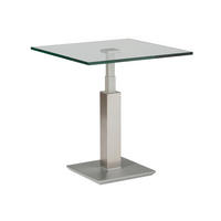BEISTELLTISCH Metall, Glas 60/60/46-65 cm  - Edelstahlfarben/Nickelfarben, Design, Glas/Metall (60/60/46-65cm)